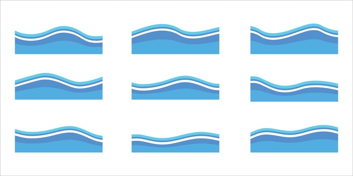 Blue Wave Footer vector