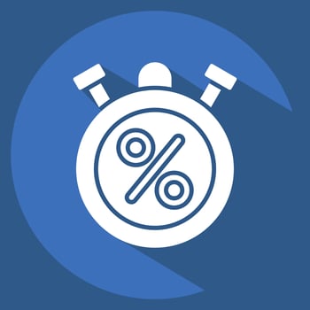 Icon Tax Timer. related to Taxes symbol. long shadow style. design editable vector