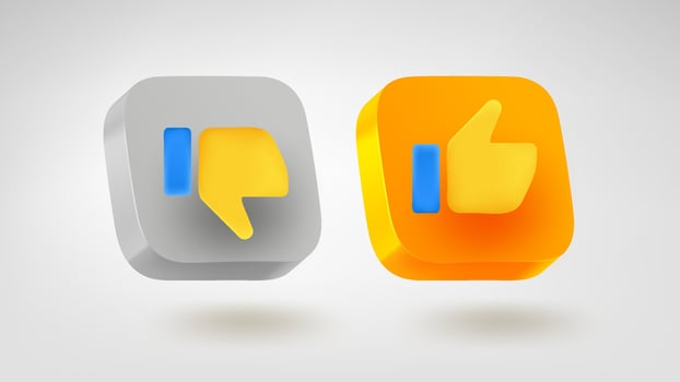 Thumbs icons set. 3d mobile application icon vector