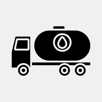 Icon tanker truck. Oil Industry elements. Icon in glyph style. vector