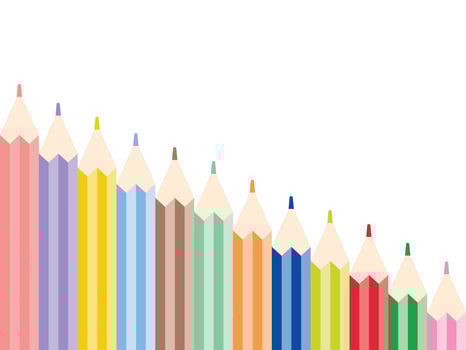 Back to school concept. Background with colored pencils. Thematic banner, graphic vector