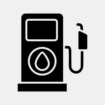 Icon gas station. Oil Industry elements. Icon in glyph style. vector
