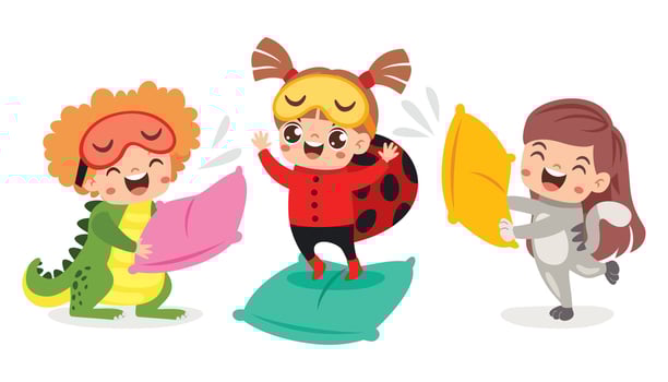 Children having fun in costumes vector