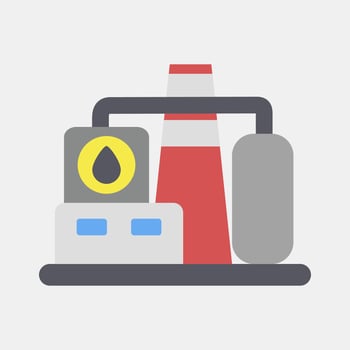 Icon refinery. Oil Industry elements. Icon in flat style. vector