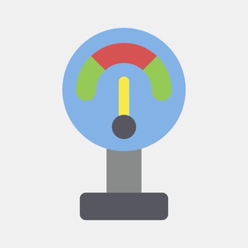 Icon pressure meter. Oil Industry elements. Icon in flat style. vector