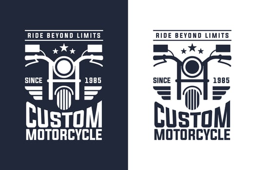 Custom Garage Motorcycle Patch Vintage Rider Emblem Illustration vector