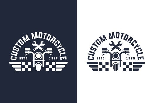 Custom Chopper Bike Badge Old School Rider Logo Illustration vector