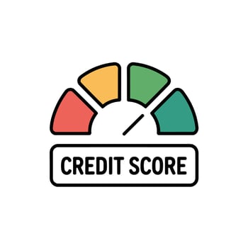 Credit Score Meter Gauge Shows Improving Rating and Financial Health Measurement Tool vector