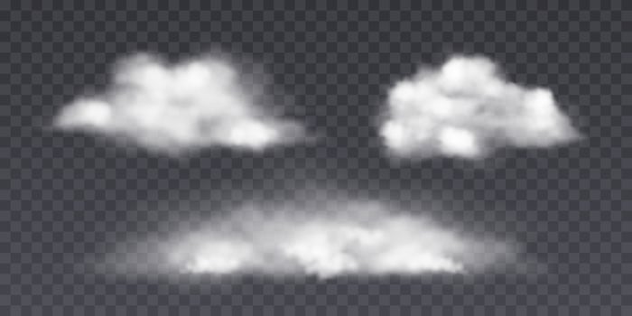 cloud illustrations on transparent background vector