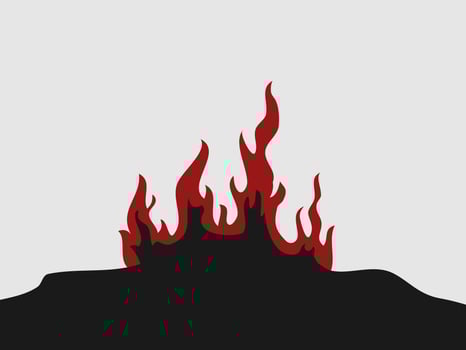 a minimalist depiction of a fire on the ground vector