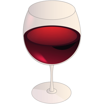 A glass of red wine. png