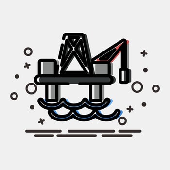 Icon oil platform. Oil Industry elements. Icon in MBE style. vector