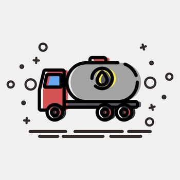 Icon tanker truck. Oil Industry elements. Icon in MBE style. vector