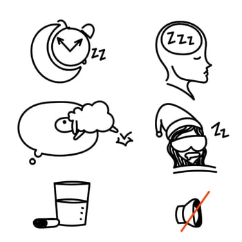 a set of icons that show various types of sleep vector