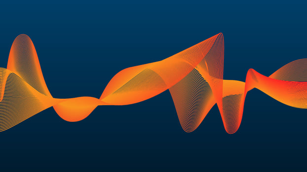 Modern wavy lines with colorful soft orange gradient colors vector