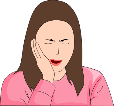 Teenage woman with toothache illustration png