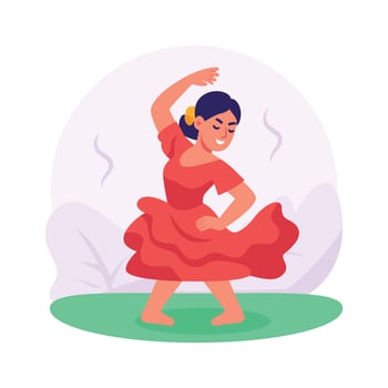 Woman performing flamenco dance at Spanish cultural festival event vector