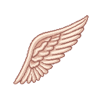 Intricate pixelated wing artwork evokes fantasy and digital artistry with a transparent setting png