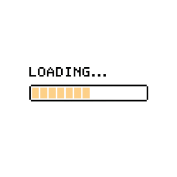 Digital rendering of an in-progress loading bar against a stark, void isolated backdrop providing png