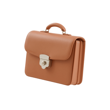 Elegant leather briefcase showcasing professional sophistication and refined craftsmanship with png