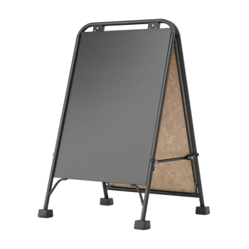 Elegant metallic sandwich board standing tall, ready for creative announcements and promotions, png