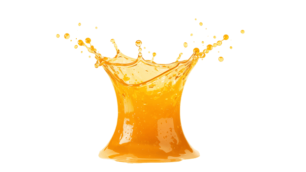 Vibrant orange liquid burst against isolated scene exhibiting dynamic energy and freshness with png