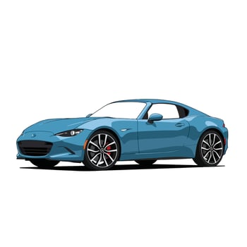 Sleek Blue Mazda MX5 Miata RF Coupe Illustration. vector