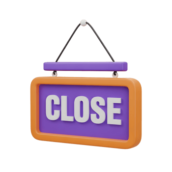 A closed sign hangs png