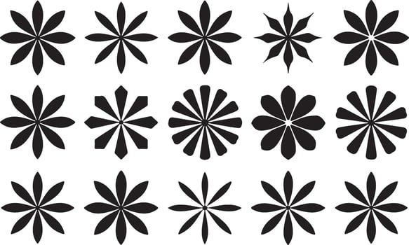 Black and White Flower Outline Illustration vector