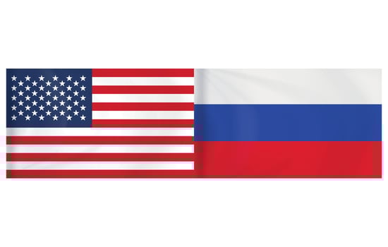 United States and Russia Flags Side by Side The design shows the full flag details with accurate colors and proportions, ideal for political, diplomatic, and international relations concepts. vector