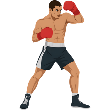 Boxer In Fighting Stance Illustration png