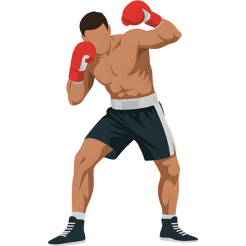 Boxer In Fighting Stance Throwing Punch png