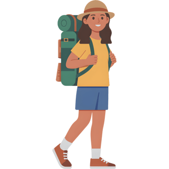 Female Backpacker Hiking With Gear png
