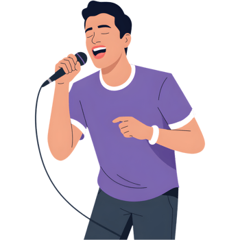 Male Singer Performing Onstage Illustration png