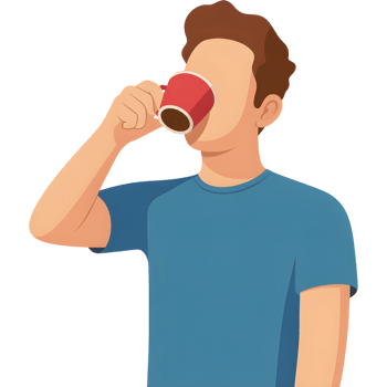 Man Drinking Hot Cup Of Coffee png