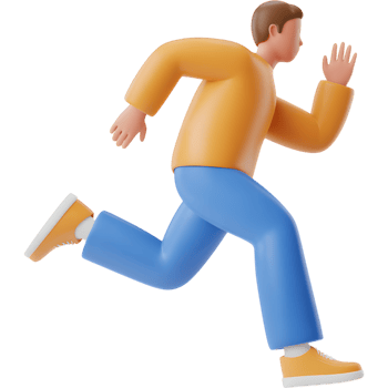 Man Running Quickly Midstride png