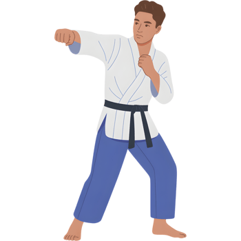 Martial Artist Performing Karate Move png