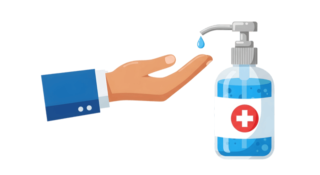 Using hand sanitizer png