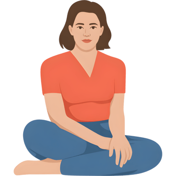 Woman Sitting Crosslegged Meditating png