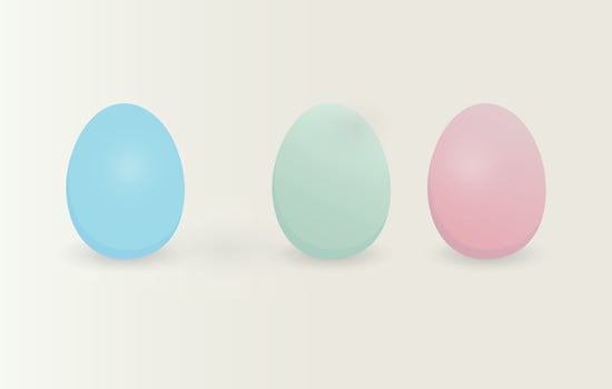 Easter eggs in pastel colors. For web banner design vector