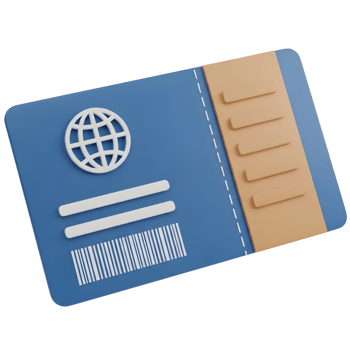 Blue travel ticket png