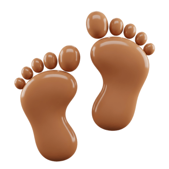 Two brown foot icons png