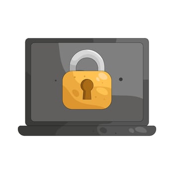 Illustration of Locked Laptop for Data Security vector