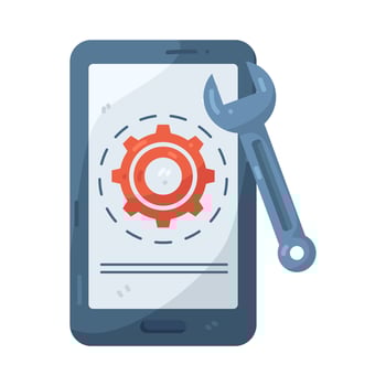 Mobile App Repair and Maintenance Illustration vector