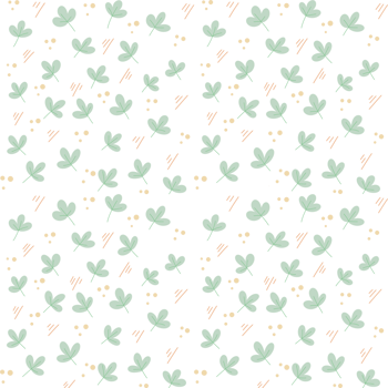 Cute Green Leaves and Dots Seamless Pattern png