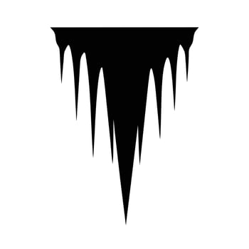 Icicle Silhouette with Bold High Contrast Design Isolated on White Background vector