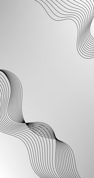 Abstract grey background with wavy lines illustration Black and White design vector