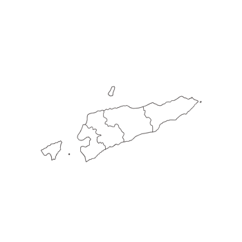 Art of outline map of east timor with administrative regions, isolated on transparent background png