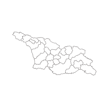 Art of outline map of georgia showing its administrative divisions, isolated on transparent background png