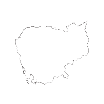Art of outline map of cambodia isolated on transparent background png